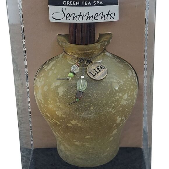 Ceramic Air Freshener Set Green Tea Spa Scent Reed Diffuser Home Fragrance Kit - Picture 2 of 5